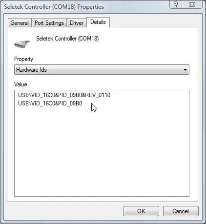 Device Manager—Hardware IDs in Properties