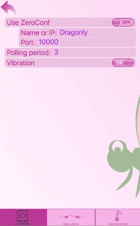 DragonFly app — settings