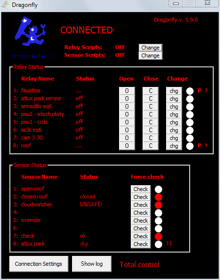DragonFly relay panel view