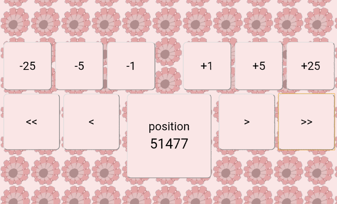 Limpet control panel detail — position counter and step controls