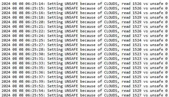 Sample debug log output from a SOLO