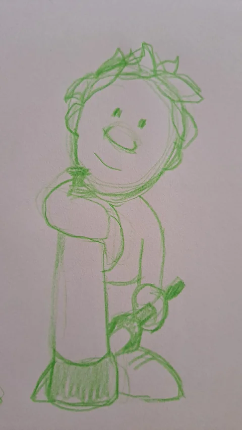 A crayon drawing of Cristobal, by Bernardo