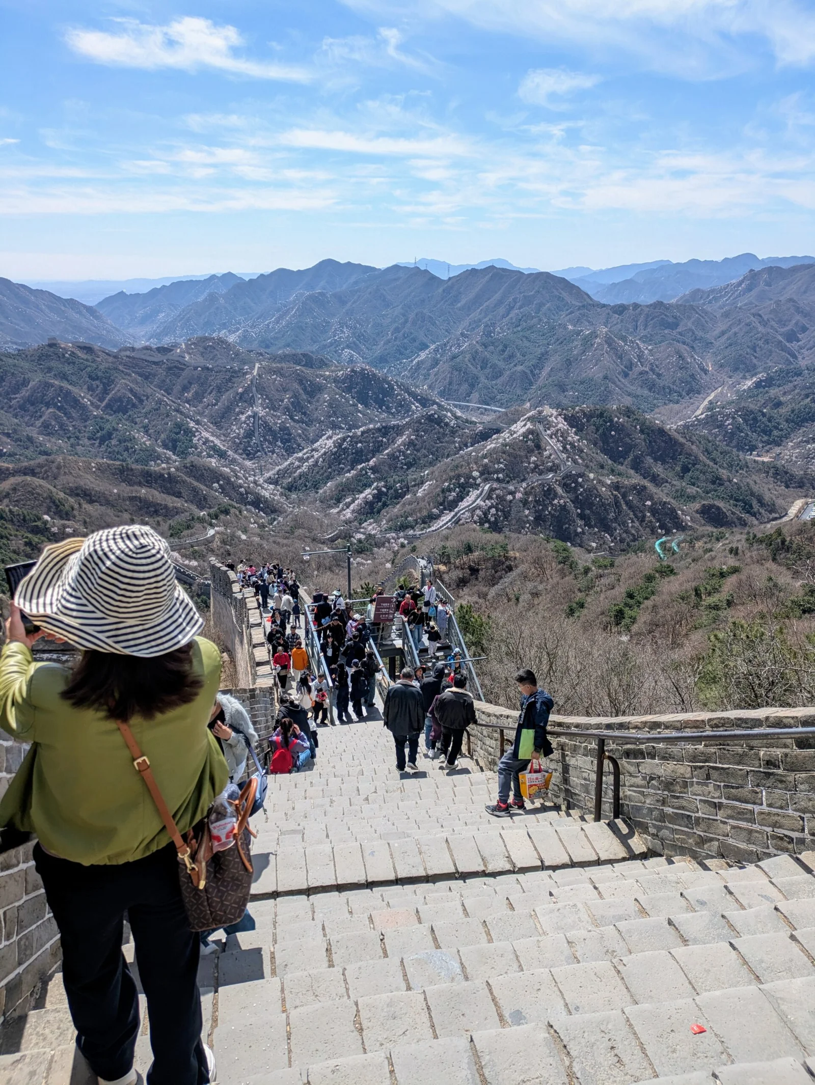 The Great Wall winding through mountains