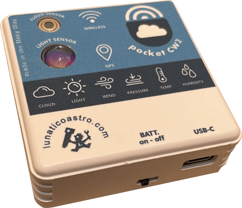 PocketCW2 portable cloud detector for sky condition assessment.