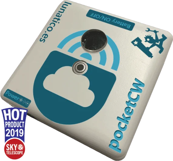 PocketCloudWatcher connected to a PC — compact cloud sensor in use