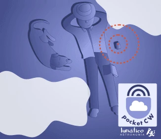 Illustration of an observer resting while the PocketCW2 sensor keeps monitoring the sky