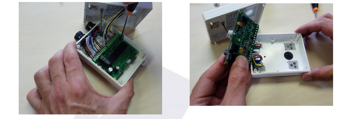 The board separated from the box and placed on a soft cloth to protect the IR and rain sensors